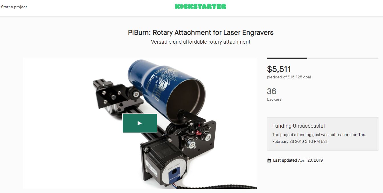 PiBurn Laser Rotary Attachment 4.0 (PiBurn V4.0) from Lens Digital